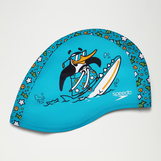 Speedo Infant Learn to Swim Chima African Penguin Polyester Cap Blue