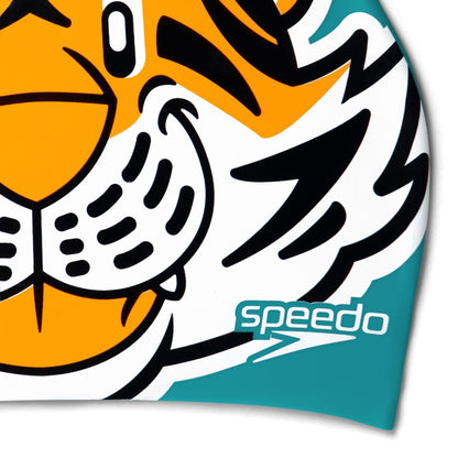 Speedo Infant Learn to Swim Aanadi Tiger Cub Cap Orange
