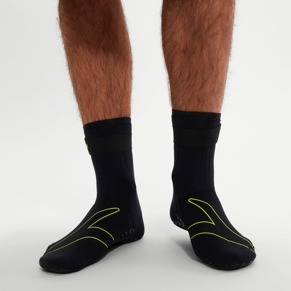 Speedo Adult Swim Socks Black/Yellow