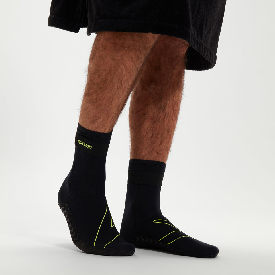 Speedo Adult Swim Socks Black/Yellow