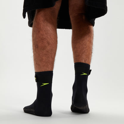 Speedo Adult Swim Socks Black/Yellow