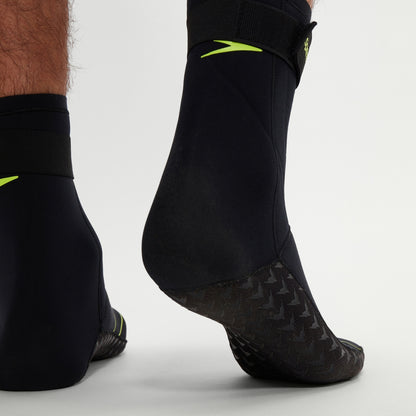 Speedo Adult Swim Socks Black/Yellow