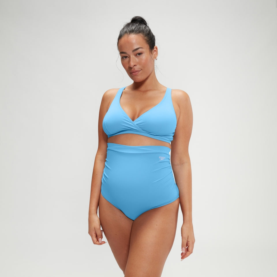 Speedo Maternity High Waisted Bikini Blue