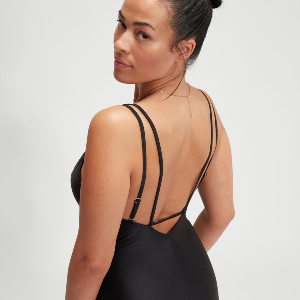 Speedo Shaping Strappy Swimsuit Black