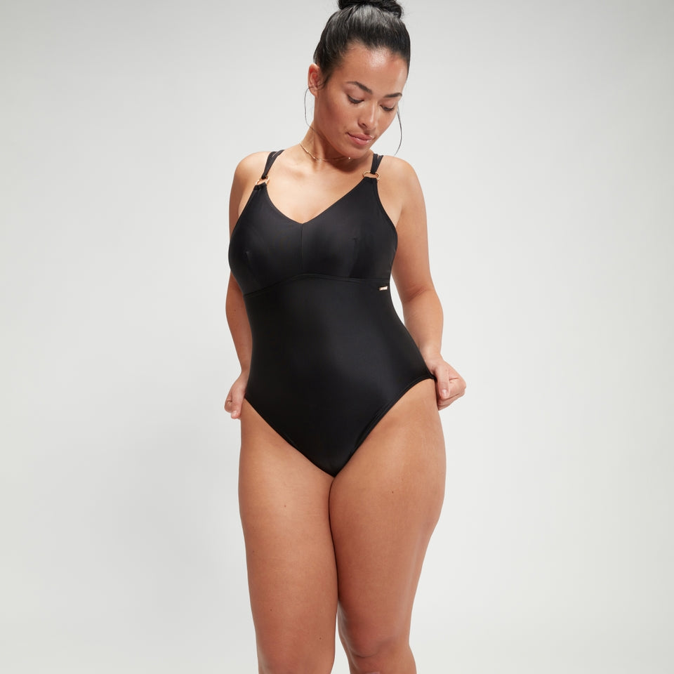 Speedo Shaping Strappy Swimsuit Black