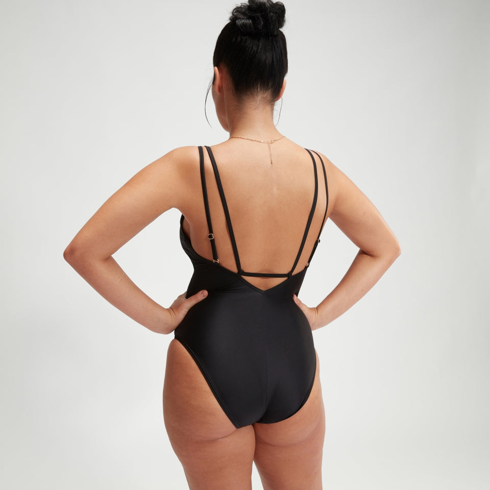 Speedo Shaping Strappy Swimsuit Black