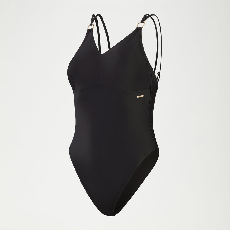 Speedo Shaping Strappy Swimsuit Black
