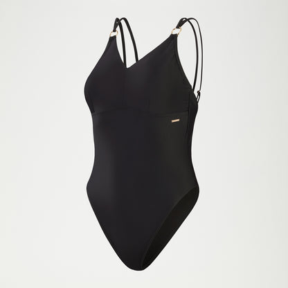 Speedo Shaping Strappy Swimsuit Black