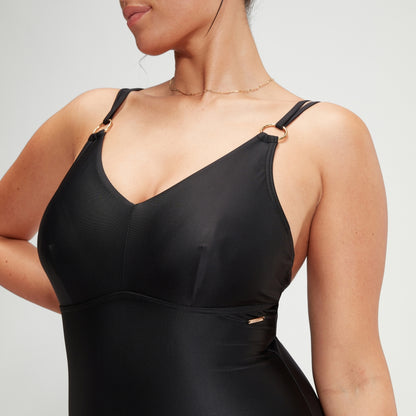 Speedo Shaping Strappy Swimsuit Black