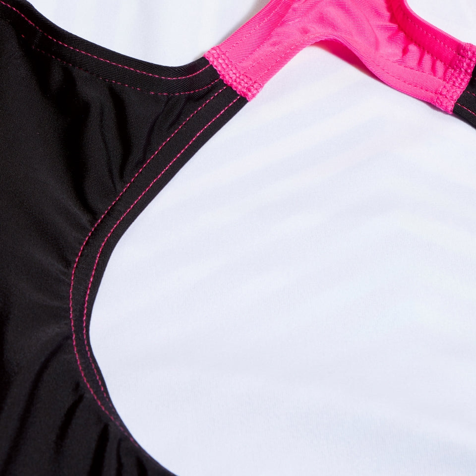 Speedo Girls Digital Placement Splashback Swimsuit Black/Yellow