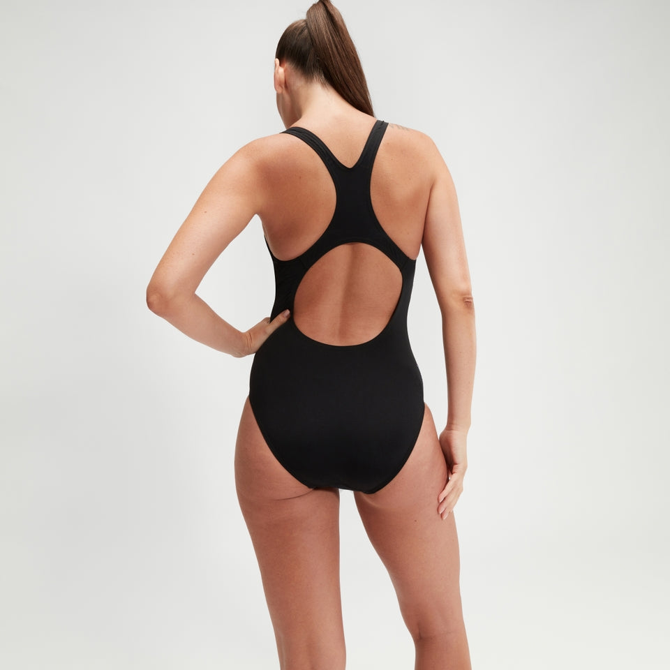 Speedo Digital Printed Medalist Swimsuit Black
