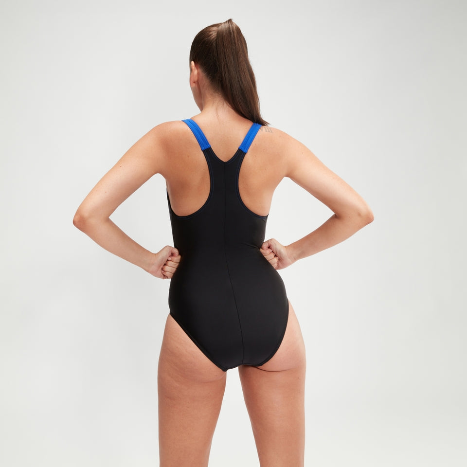 Speedo Hyperboom Racerback Swimsuit Black/Blue