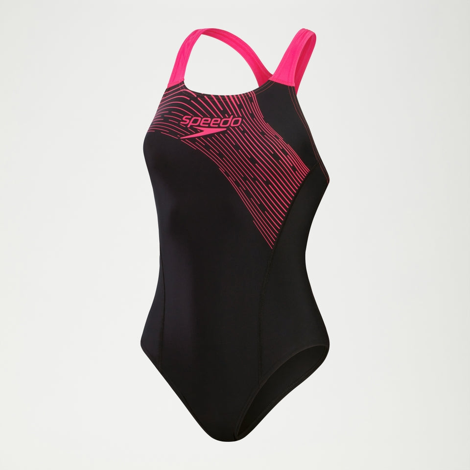 Speedo Medley Logo Swimsuit Black/Pink
