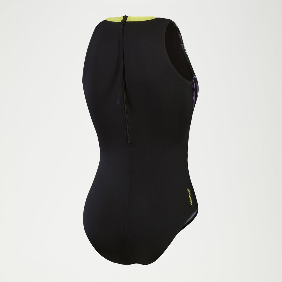 Speedo Printed Hydrasuit Black/Yellow