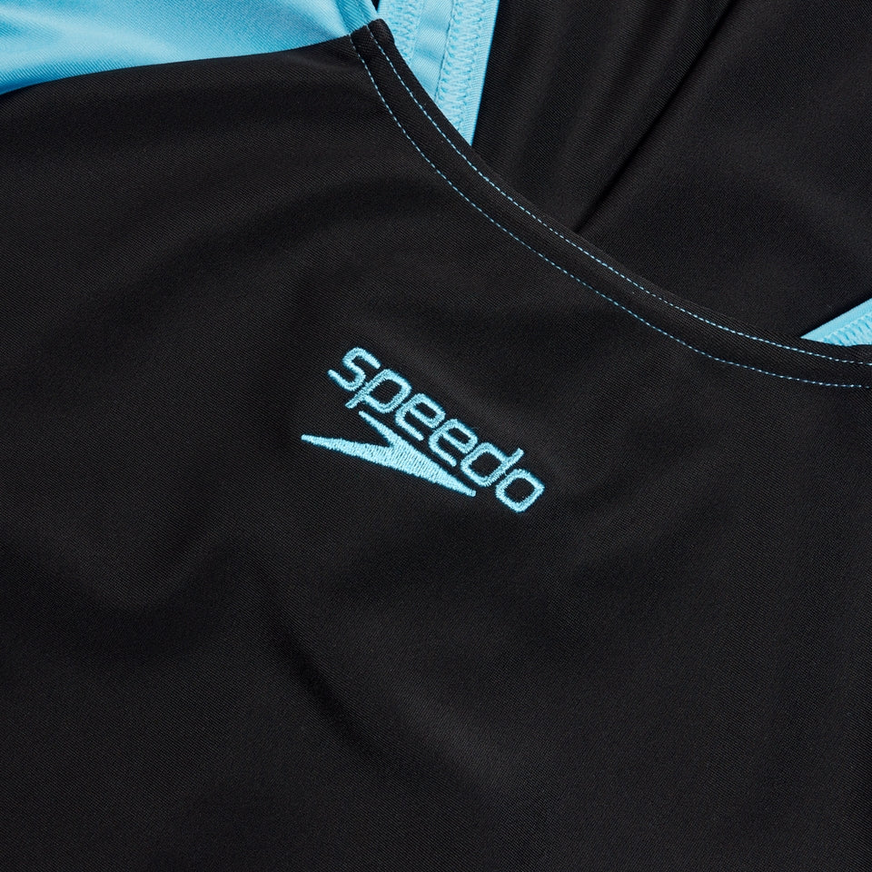 Speedo Colourblock Splice Swimsuit Muscleback Black/Purple