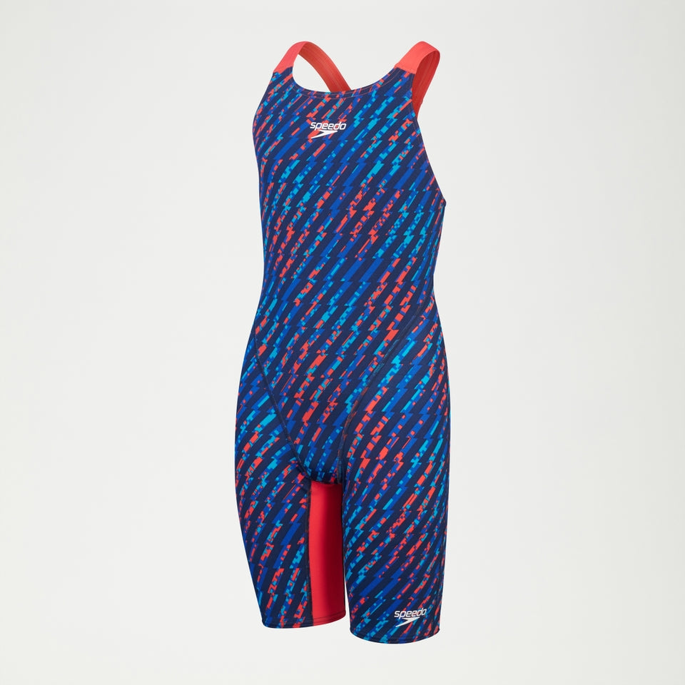 Speedo Girls Fastskin Junior Endurance+ Max Openback Kneeskin Blue/Red