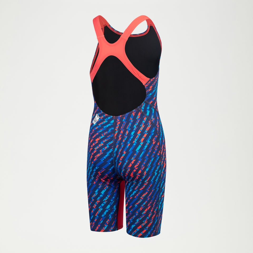 Speedo Girls Fastskin Junior Endurance+ Max Openback Kneeskin Blue/Red