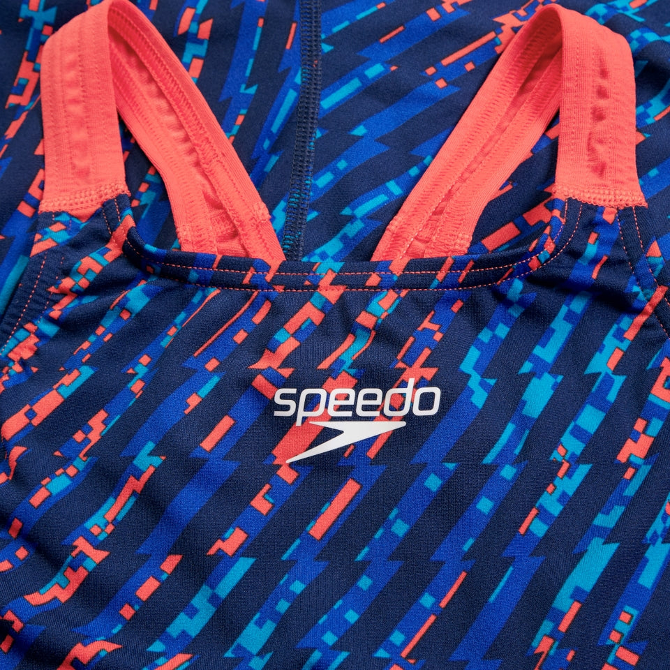 Speedo Girls Fastskin Junior Endurance+ Max Openback Kneeskin Blue/Red