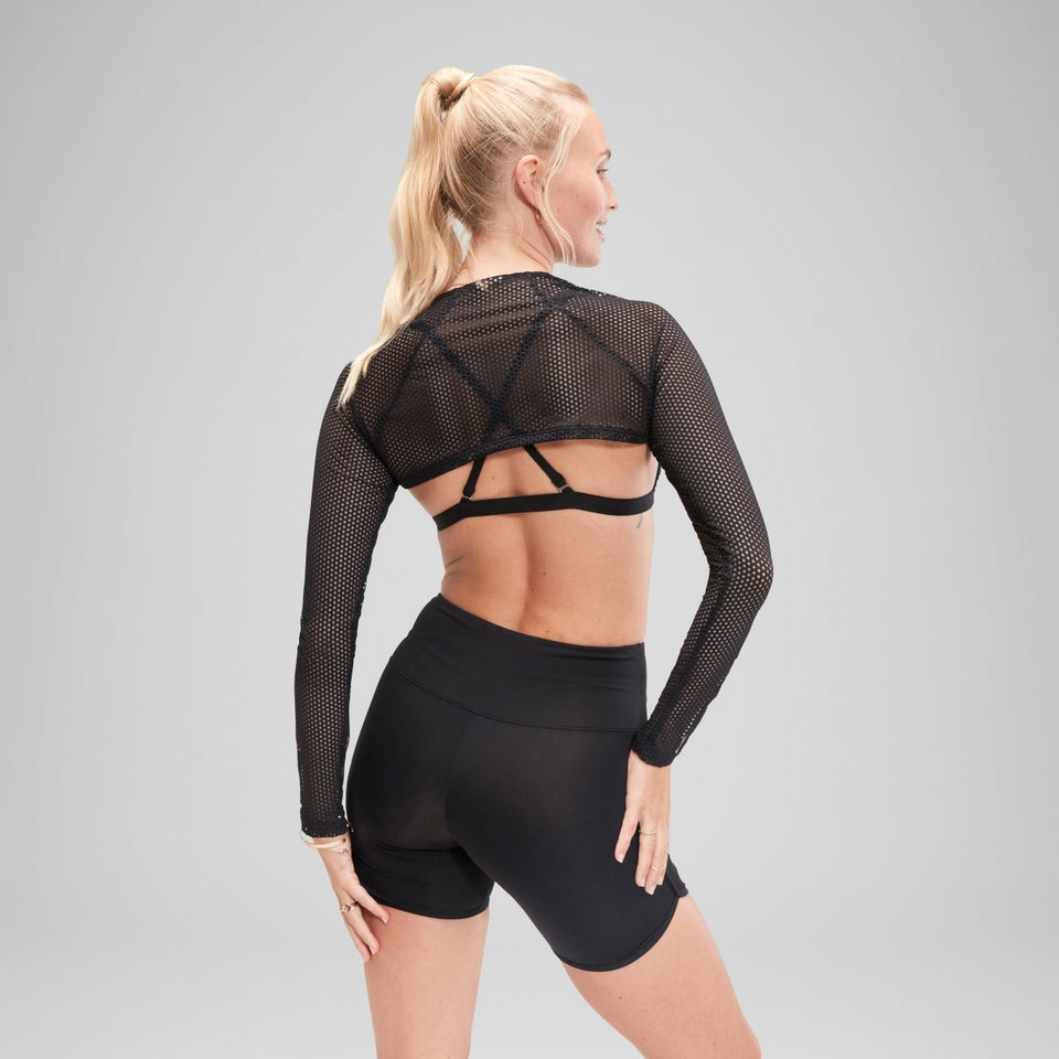 Speedo FLU3NTE Long Sleeve Crop Top Grey