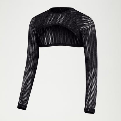 Speedo FLU3NTE Long Sleeve Crop Top Grey