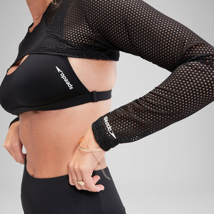 Speedo FLU3NTE Long Sleeve Crop Top Grey