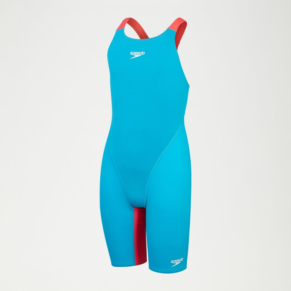 Speedo Girls Fastskin Junior Endurance+ Max Openback Kneeskin Blue/Red