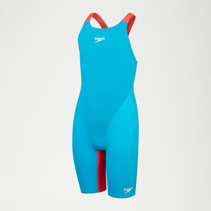 Speedo Girls Fastskin Junior Endurance+ Max Openback Kneeskin Blue/Red