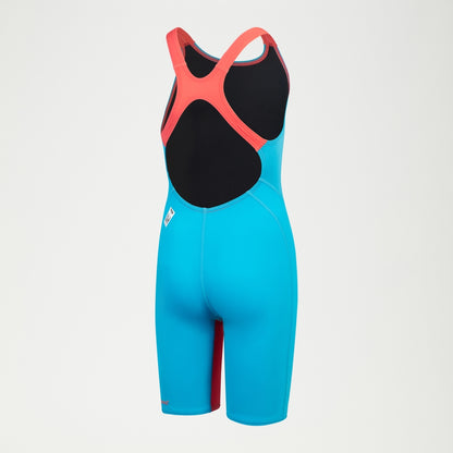 Speedo Girls Fastskin Junior Endurance+ Max Openback Kneeskin Blue/Red
