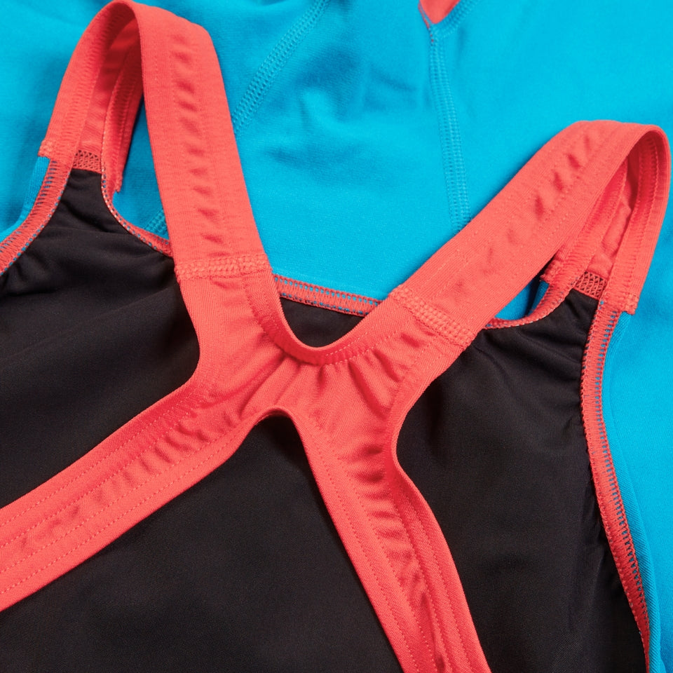 Speedo Girls Fastskin Junior Endurance+ Max Openback Kneeskin Blue/Red