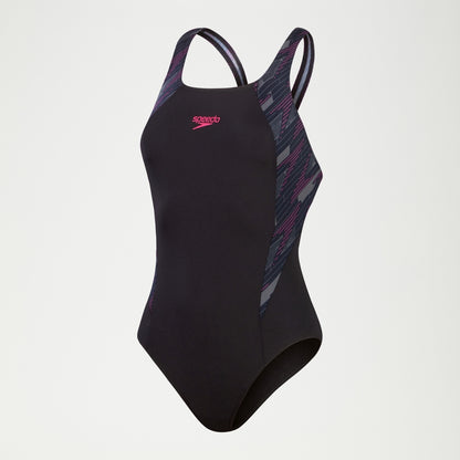 Speedo HyperBoom Muscleback Swimsuit Black/Pink
