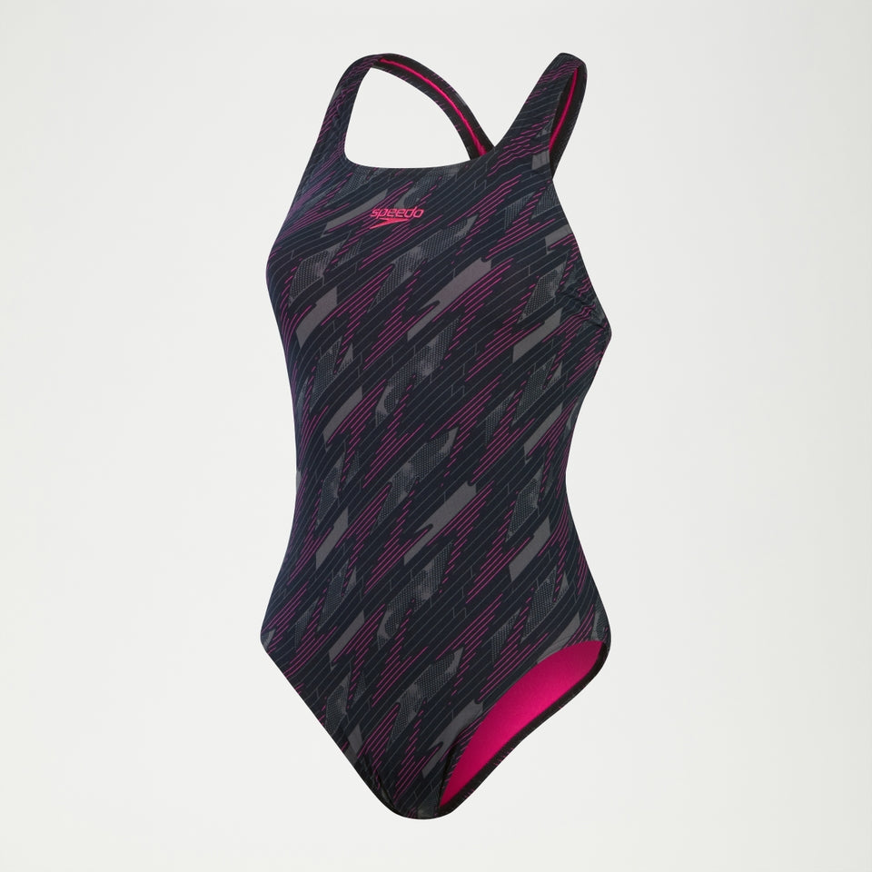 Speedo HyperBoom Medalist Swimsuit Black/Pink