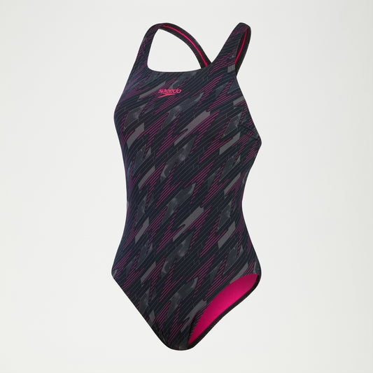 Speedo HyperBoom Medalist Swimsuit Black/Pink