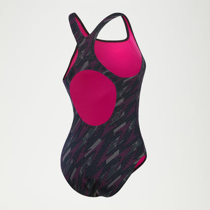 Speedo HyperBoom Medalist Swimsuit Black/Pink