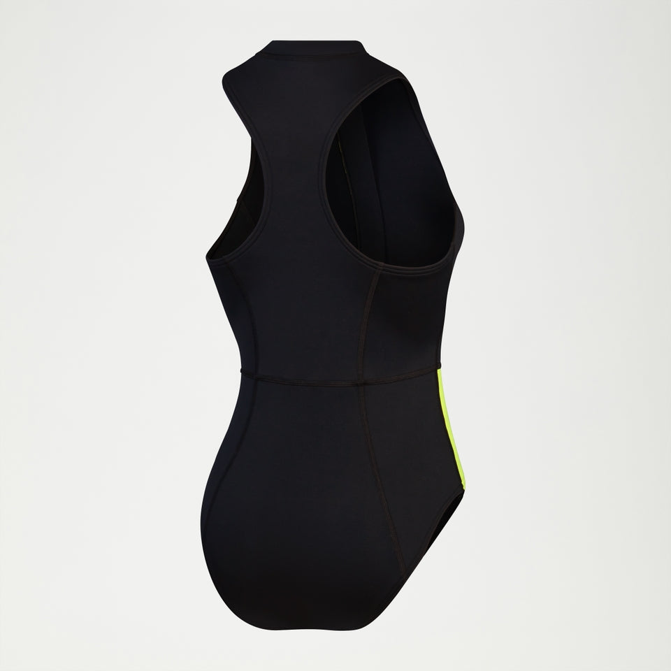 Speedo Sleeveless Thermal Swimsuit Black/Yellow