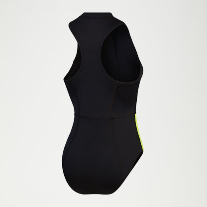 Speedo Sleeveless Thermal Swimsuit Black/Yellow