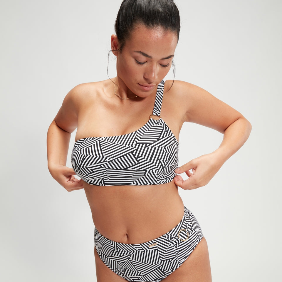 Speedo Shaping Printed Asymmetric Top Black/White