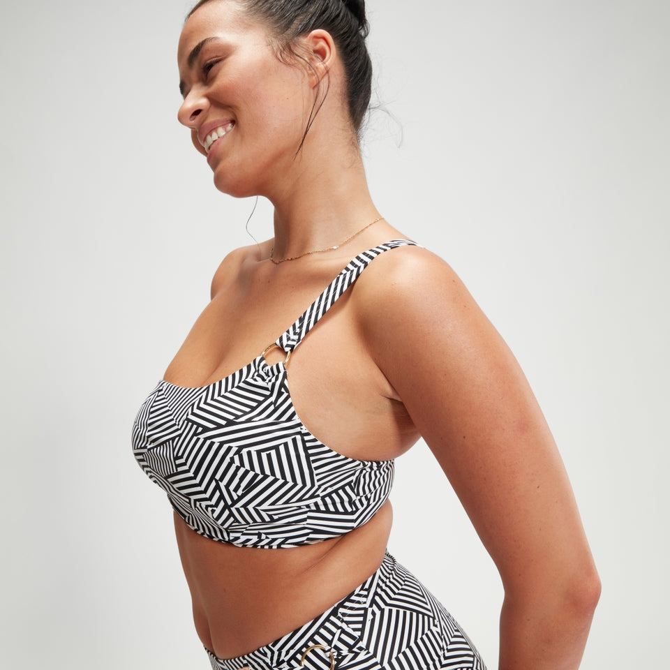 Speedo Shaping Printed Asymmetric Top Black/White