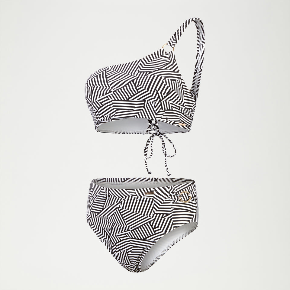 Speedo Shaping Printed Asymmetric Top Black/White