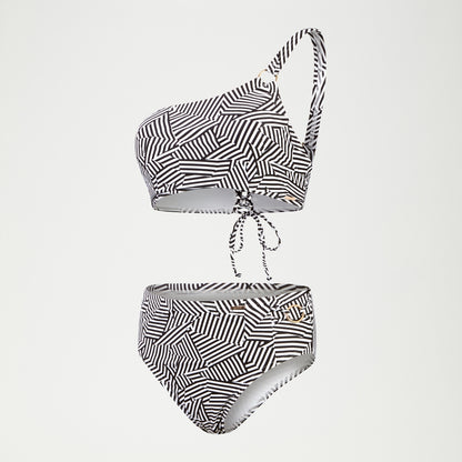 Speedo Shaping Printed Asymmetric Top Black/White