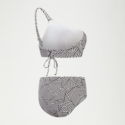 Speedo Shaping Printed Asymmetric Top Black/White