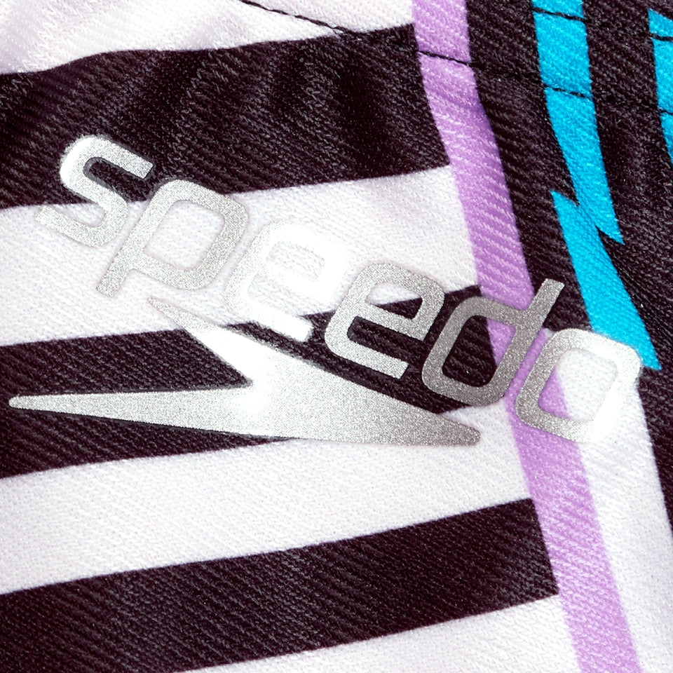 Speedo Allover Digital Crossback Bikini Top Black/White/Red