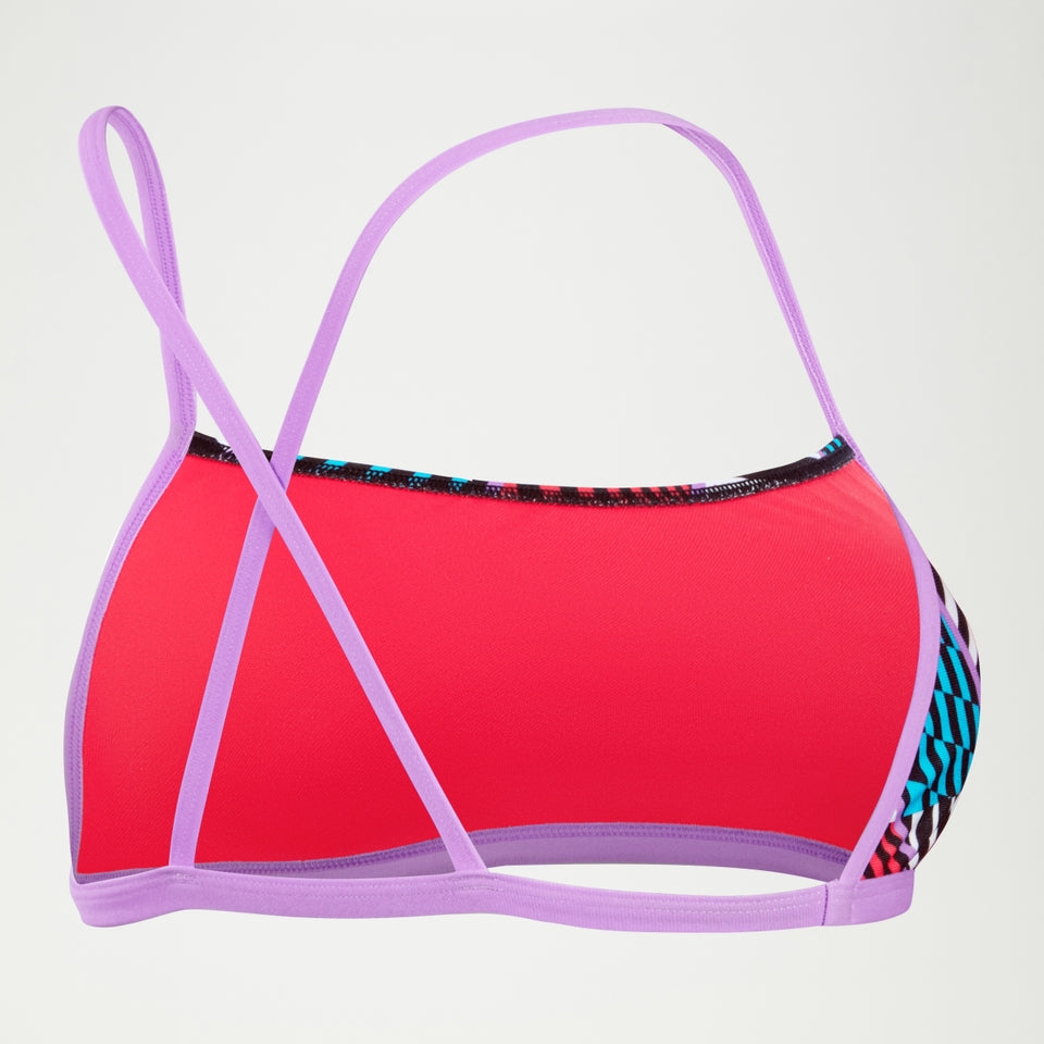 Speedo Allover Digital Crossback Bikini Top Black/White/Red