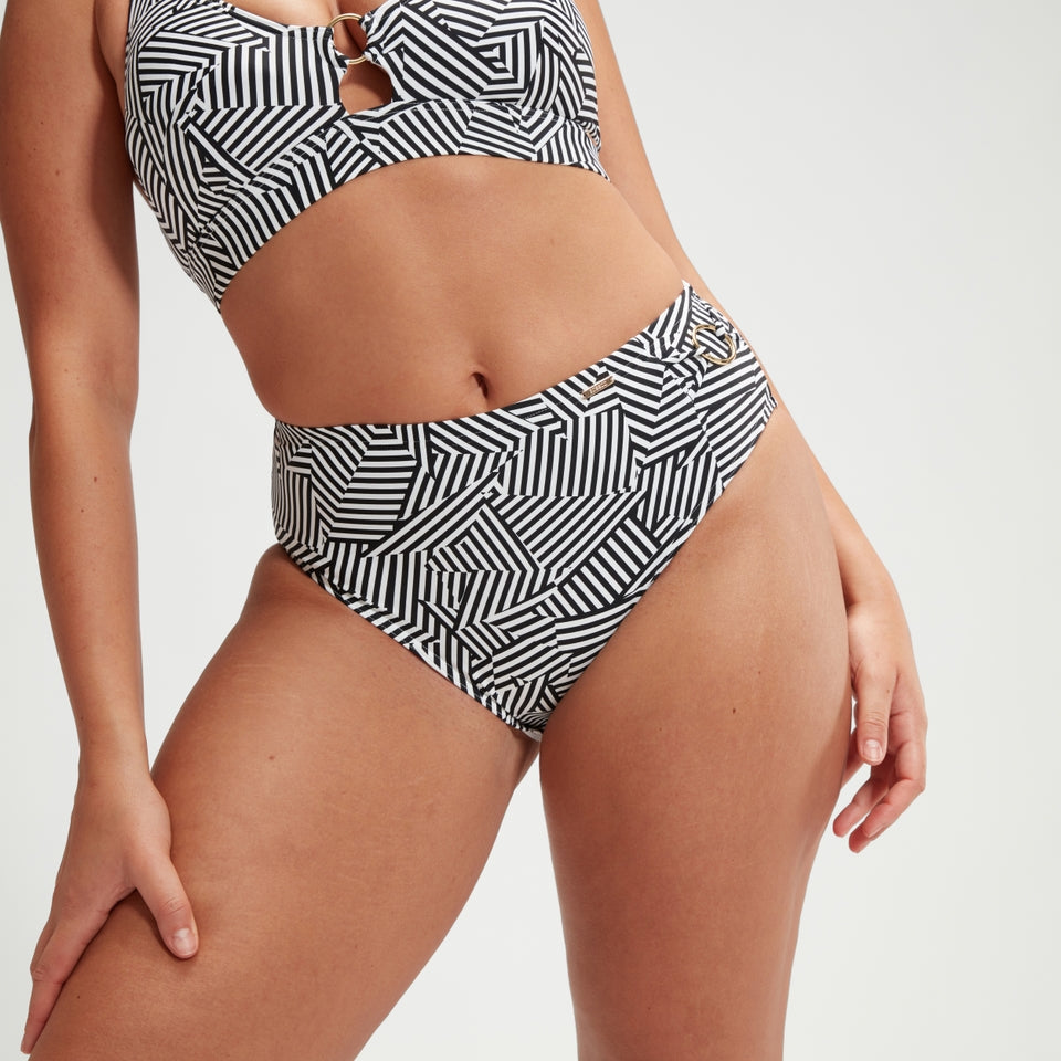 Speedo Shaping Printed High Waisted Brief Black/White