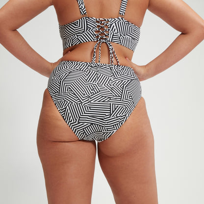 Speedo Shaping Printed High Waisted Brief Black/White