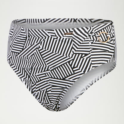 Speedo Shaping Printed High Waisted Brief Black/White