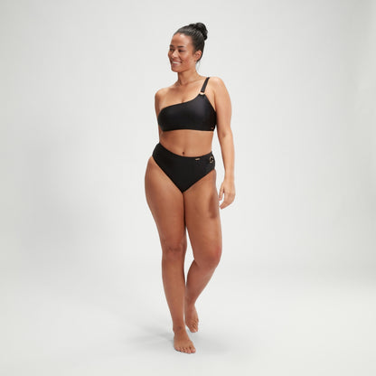 Speedo Shaping Asymmetric Bikini Top Black