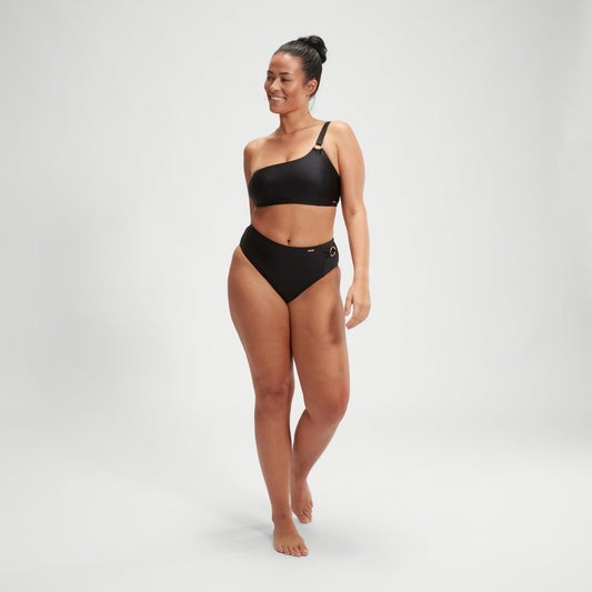 Speedo Shaping Asymmetric Bikini Top Black