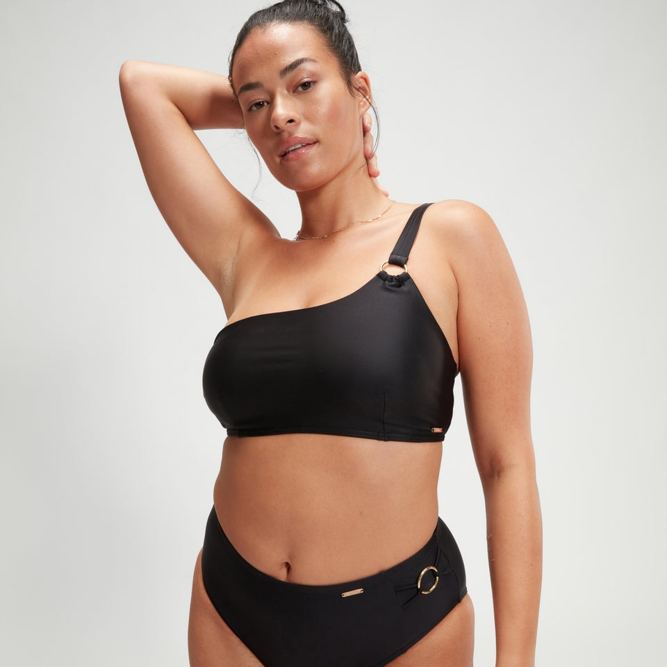 Speedo Shaping Asymmetric Bikini Top Black