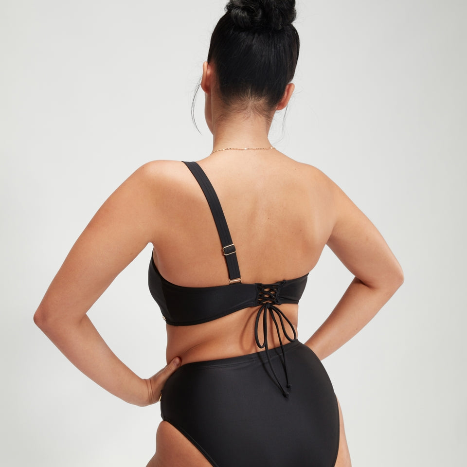 Speedo Shaping Asymmetric Bikini Top Black
