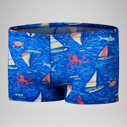 Speedo Boys Digital Short Sleeve Rash Top Set Red/Blue